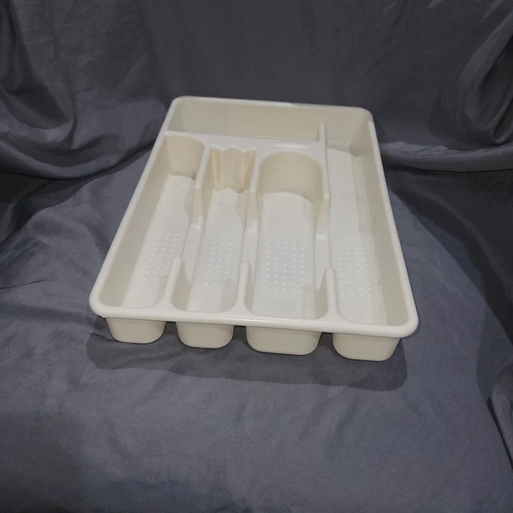 VINTAGE Rubbermaid 5 Slot Silverware Flatware Organizer Tray Almond #2919